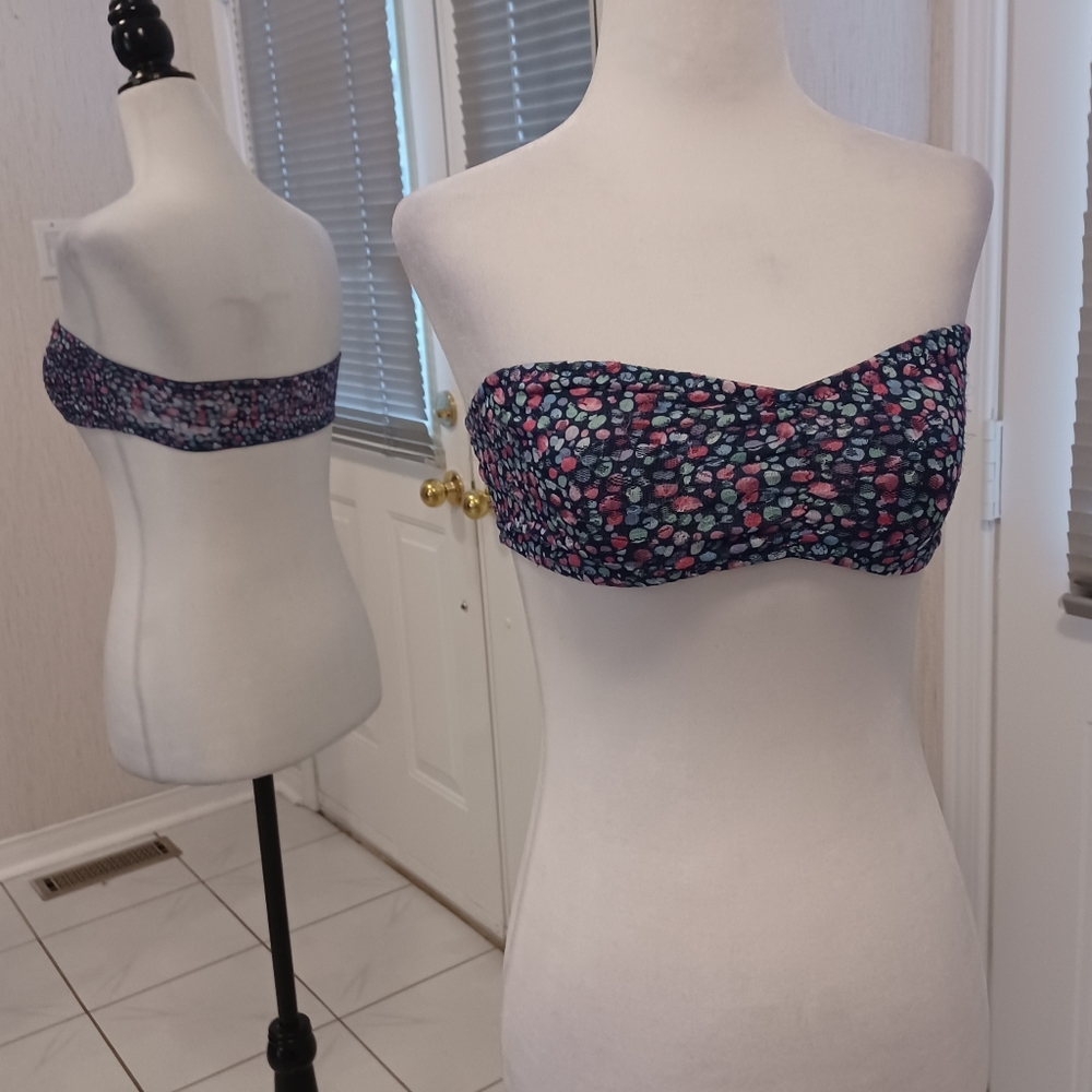 $4 Add-on Blue Spotted Bandeau - Size Medium